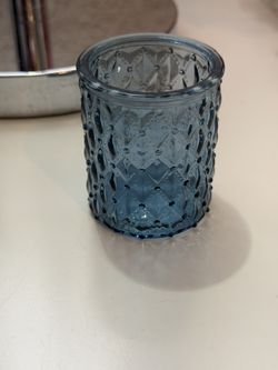 Blue Glass Votive Holders, New, 36 Per Box