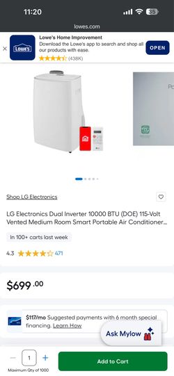 Portable LG smart air conditioner