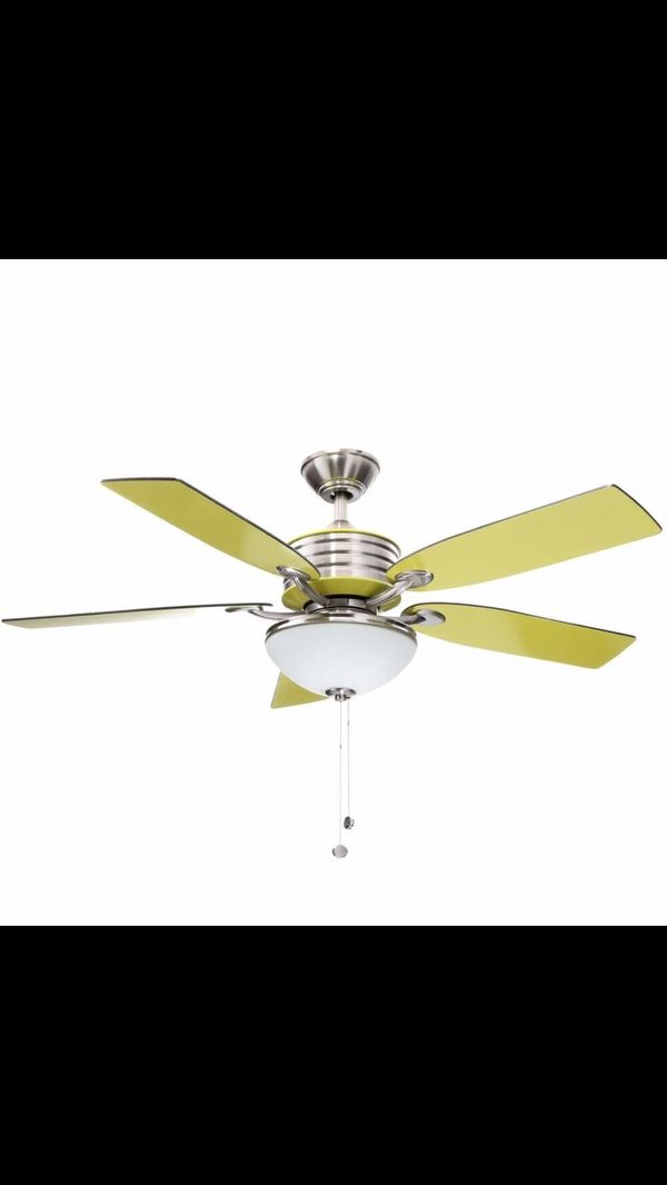 Hampton Bay Santa Cruz 52 In Brushed Nickel Ceiling Fan With Green Hampton Bay Santa Cruz 52 In Brushed Nickel Ceiling Fan With Green Accents 105 For Dallas Tx Offerup