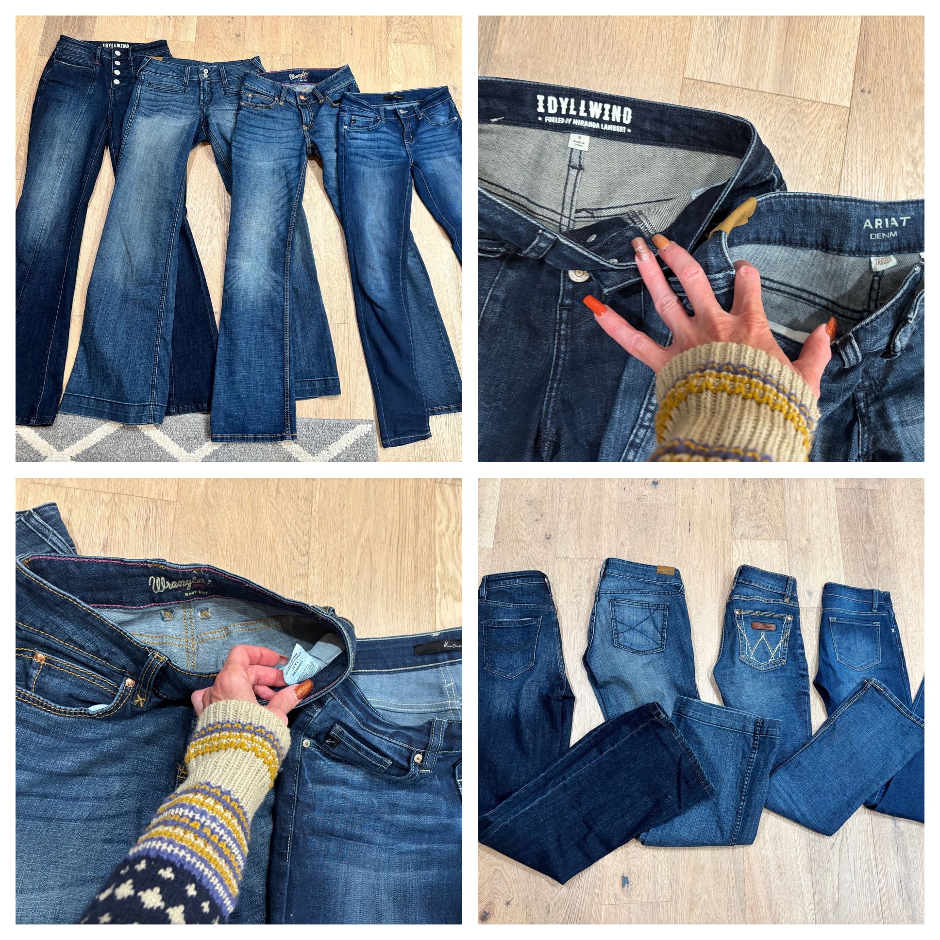 Four Pair Pairs Of Women’s Jeans, Size 25, Like New Condition