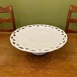 Milk Glass Cake Plate