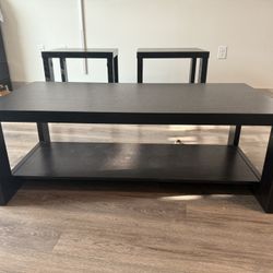 COFFEE TABLE AND SIDE TABLES