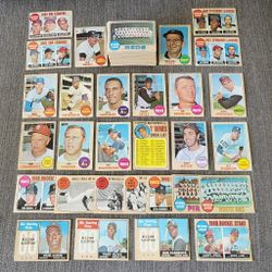 Lot of 157 Total DIFFERENT 1968 Topps Baseball Cards Aaron Clemente HOF ROOKIE MID GRADE