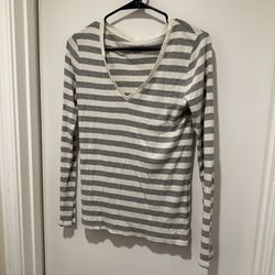 Merona Gray And White Stripe Check Shirt 