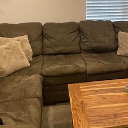 Large Green Sectional Couch L Shape