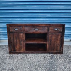 Rustic tv stand. Measures approx: 50" wide x 18" deep x 28" tall. Pick up in N Phoenix by Bell Rd