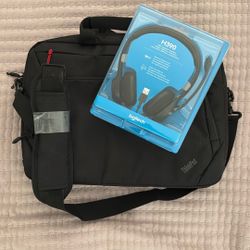 NIB Thinkpad Travel Case & Logitech Headset