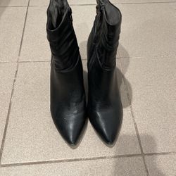 Black Leather Booties 