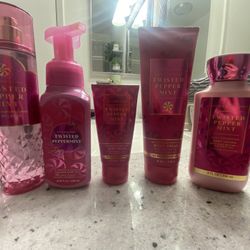 Brand New Never Used Whole Bath And Bodywork’s Twisted Peppermint Collection 