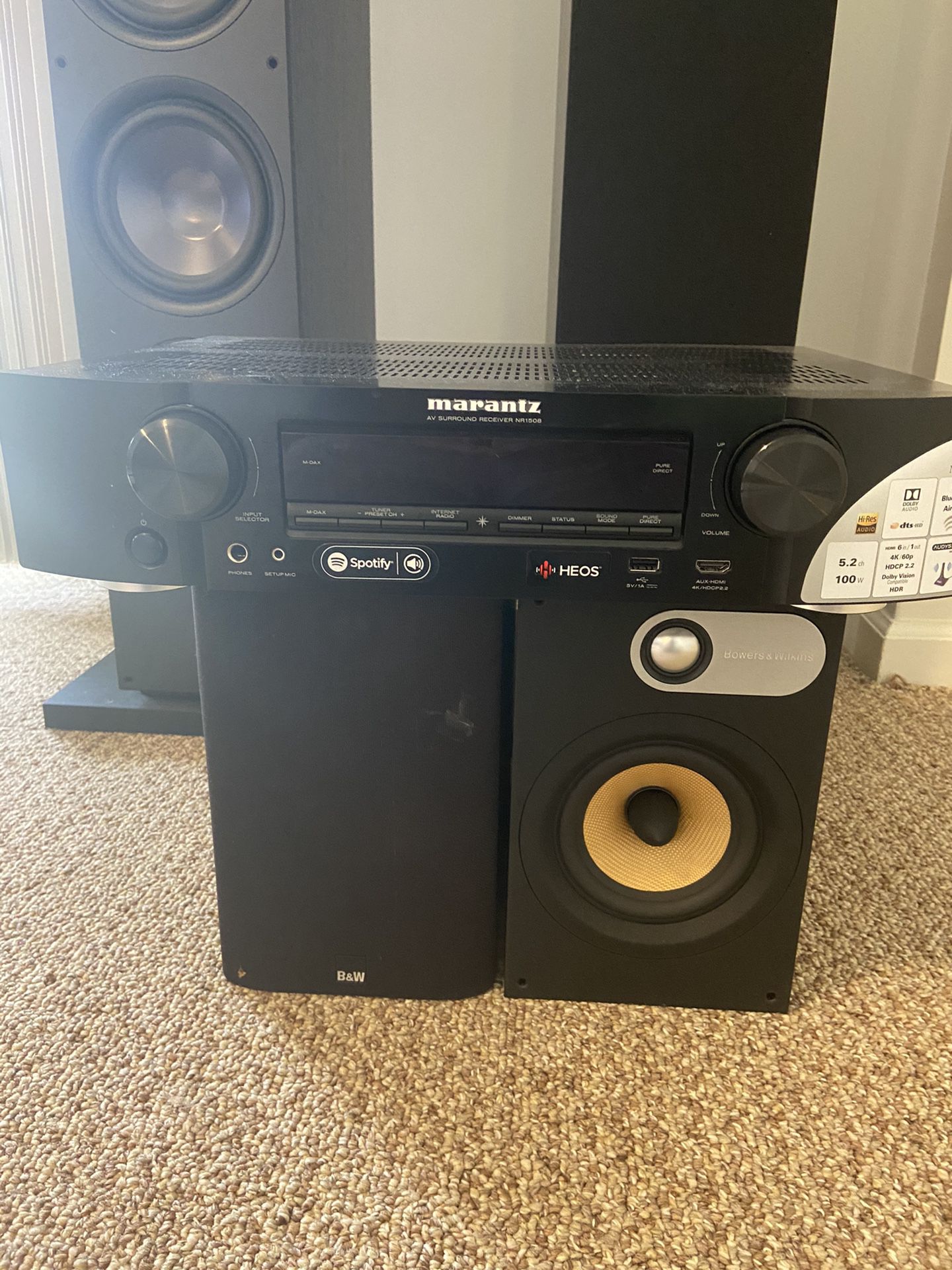 Bowers & Wilkins (600 Series) complete home theater system for sale
