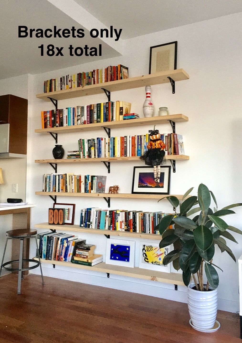 18 Heavy Duty Matte Black Shelf Metal Brackets