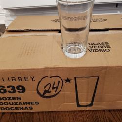 NEW Libbey 1639HT 16 oz Pint Glass Mixing Glass DuraTuff Treated Lot of 24 Restaurant Bar Glasses 