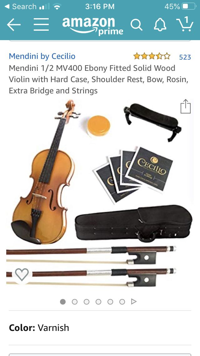 Violin 1/2 size kids. Barely used.