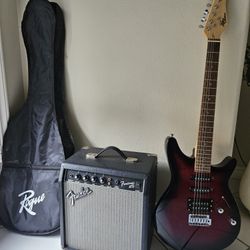 Guitarra Electrica Rogue Y Amplificador Fender