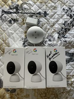 Google Nest Cam Indoor- 2nd Generation (3 Pack) With Amazon Echo Do