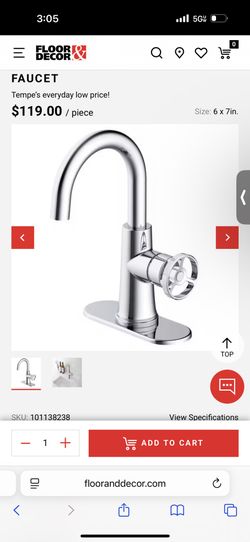 Studio Design Collection | Abbey Monoblock Brushed Chrome Bath Faucet, 6 x 7