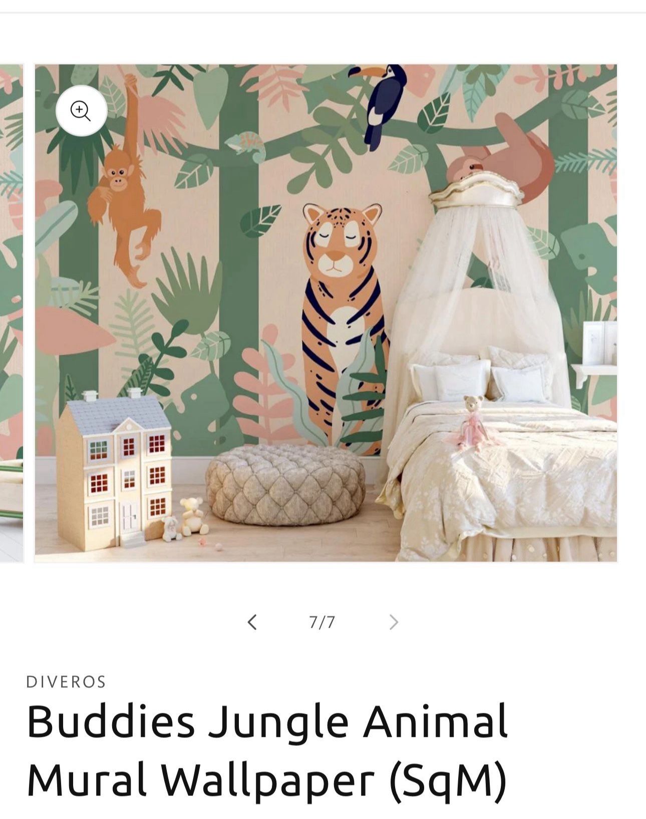 $20-jungle Mural for baby shower or kids room 79” x 48