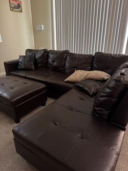 Brown Leather Couch- DTLA