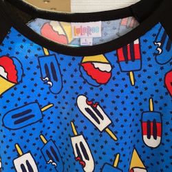 NWT LuLaRoe Randy Popsicles Snowcones Baseball  Shirt Sz l 