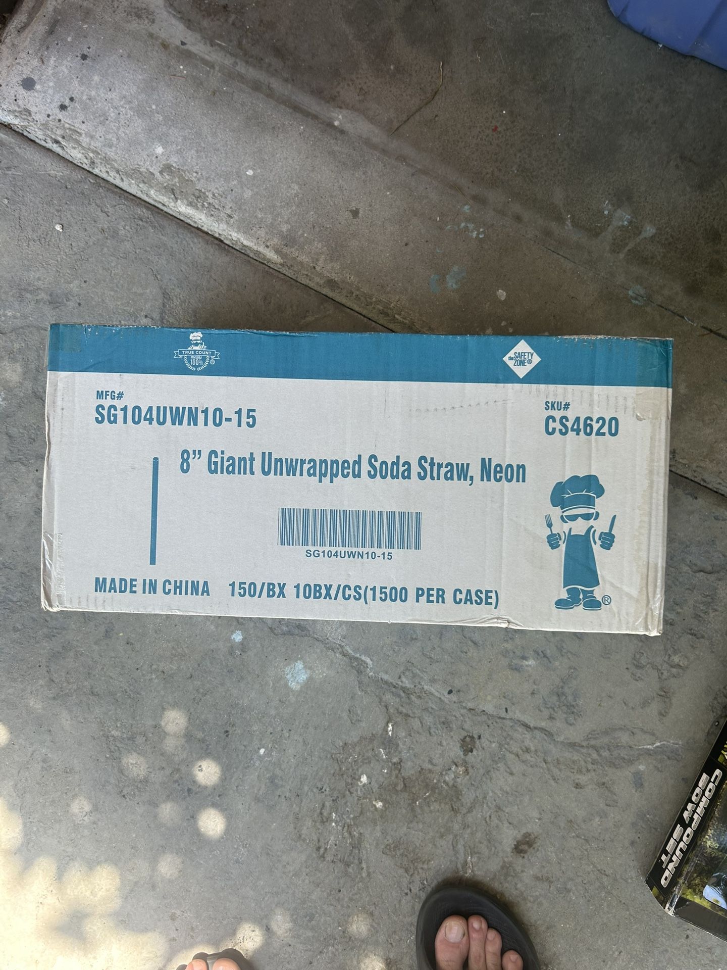 Safety So E 8” Neon Giant Straws
