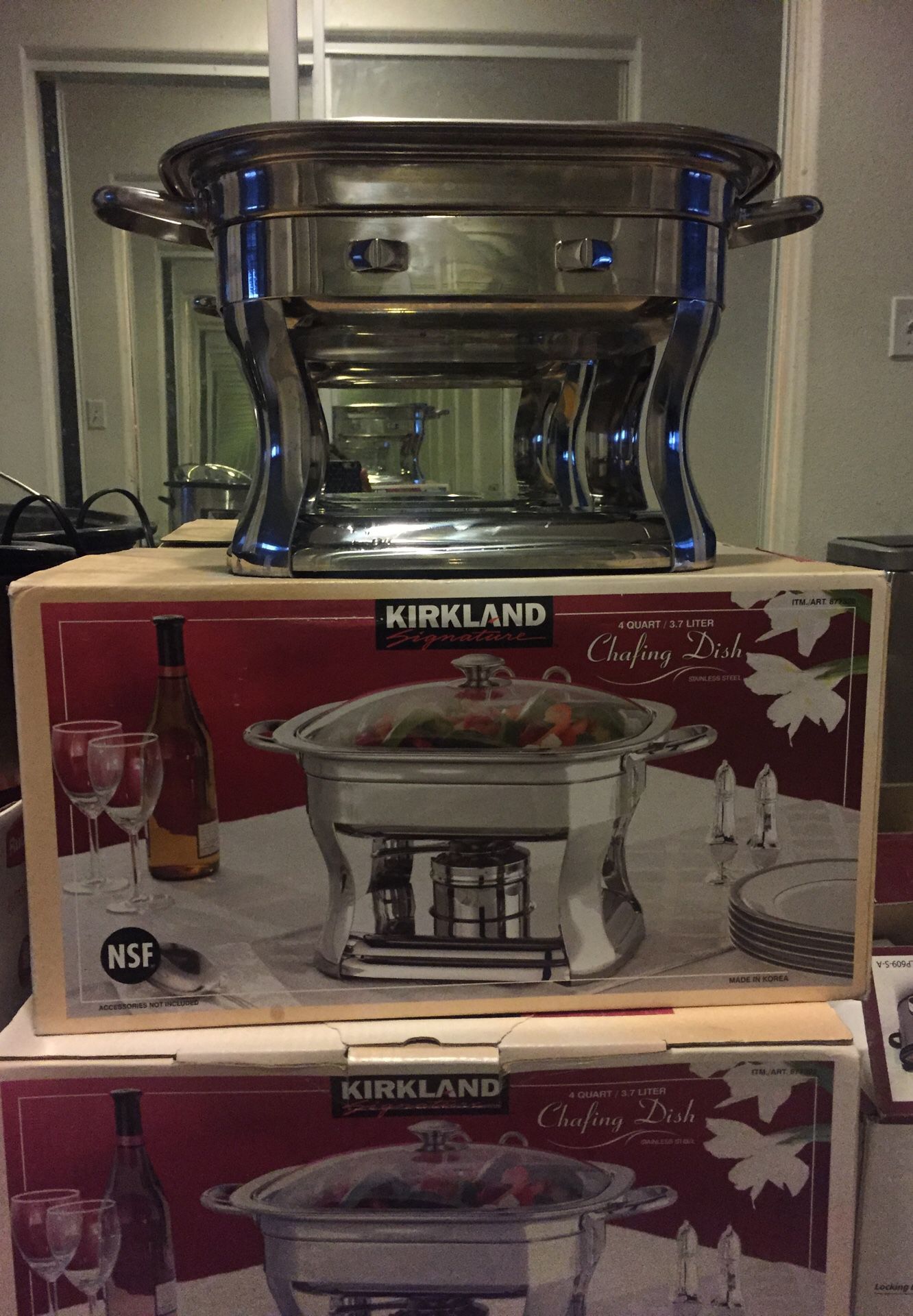 5 New stainless steel Kirkland Chafing Dish