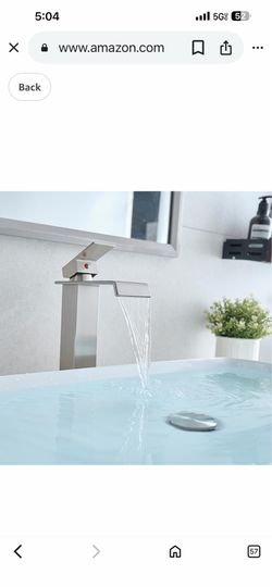 Black Bathroom Sink Faucet, Matte Black Tall Waterfall black and naked And Gold F16B $40