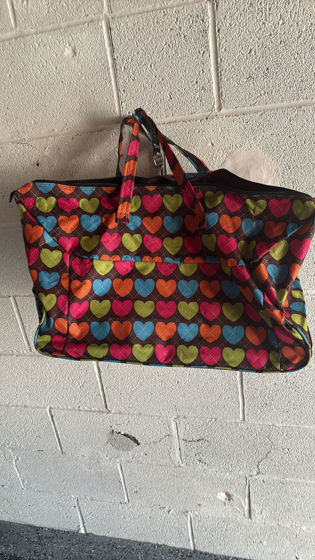 Heart Duffle Bag With 2 Little Bag Inserts