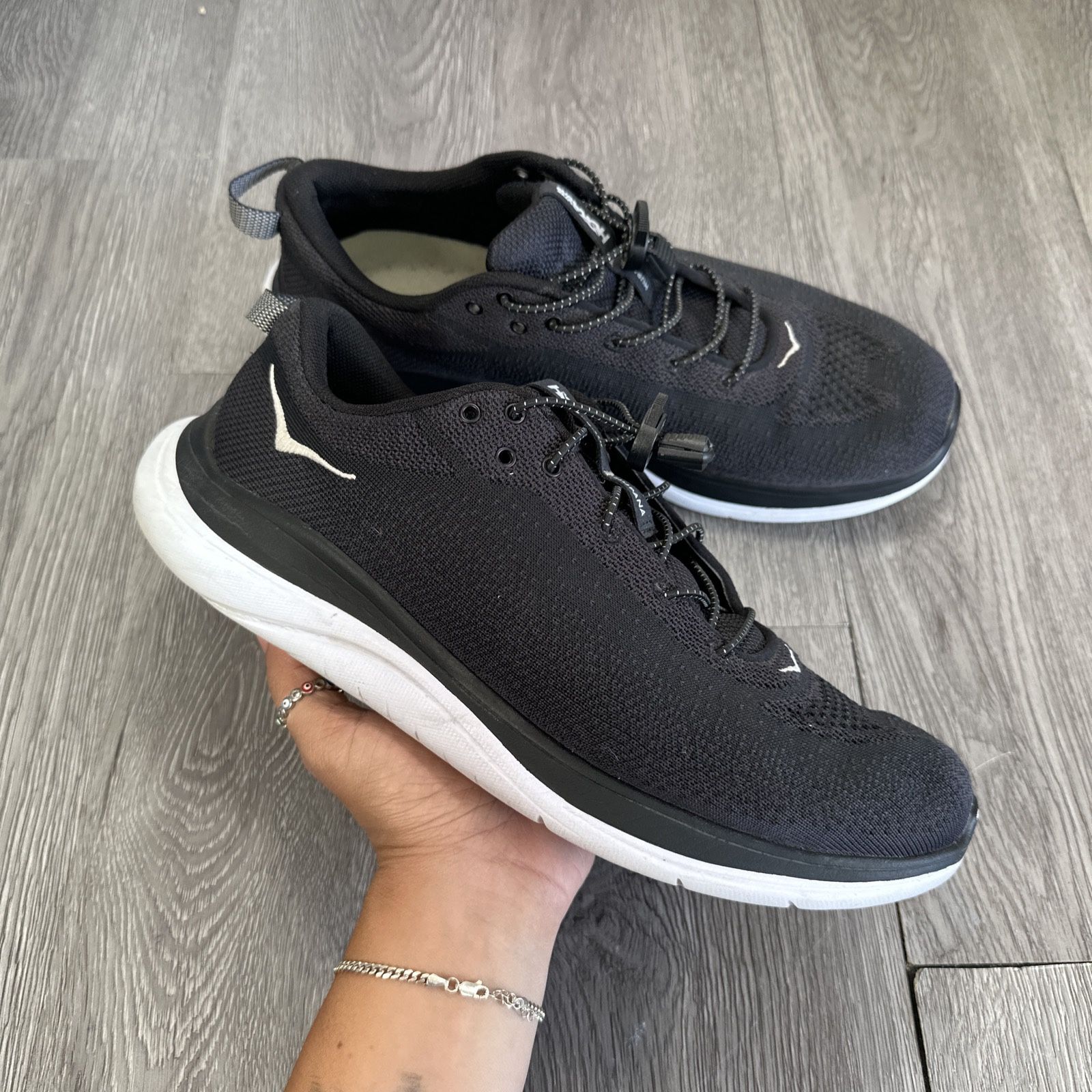 Hoka One One Hupana Flow Men's Size 10 2E Wide 1106692 BDSD Black