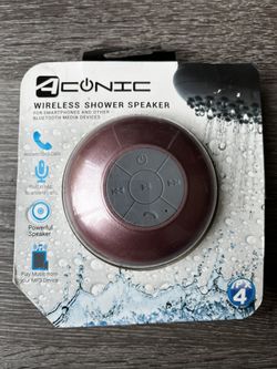 Aconic Wireless Shower Speaker Bluetooth IPX4 Water Resistant Streams,open box,never used.