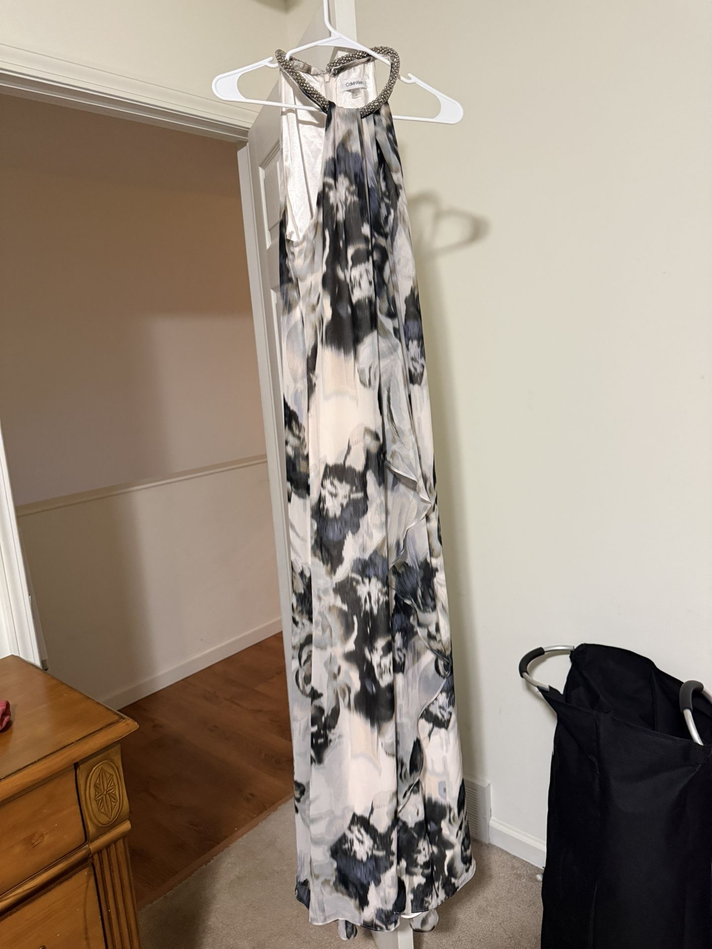 Calvin Klein Black and White Floral Dress