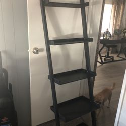 Decor Black Laddar With Shelfs