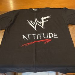 WWF wrestling Attitude Black T Short Size Xl New