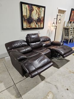 Aleena leather power reclining online sofa with power headrest