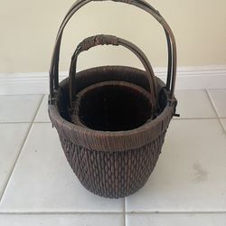 Two Vintage Nesting Baskets