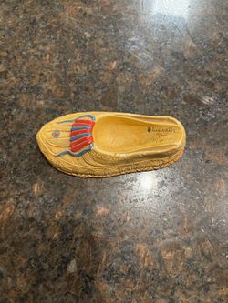 Vintage decorative hand made ceramic moccasin. 