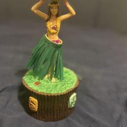 Hawaiian Hula Girl Doll Dancing Plays Music Wipe Out Song Hips Move Tested Works