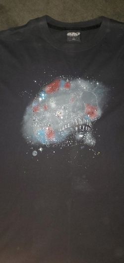 Galaxy rhinestone skull T-shirt