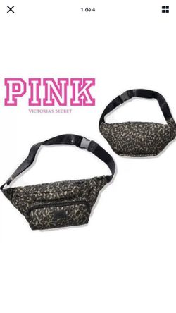 Victoria’s Secret PINK Belt Bag Fanny Pack Waist ANIMAL PRINT Black Por Logo + Free Shipping