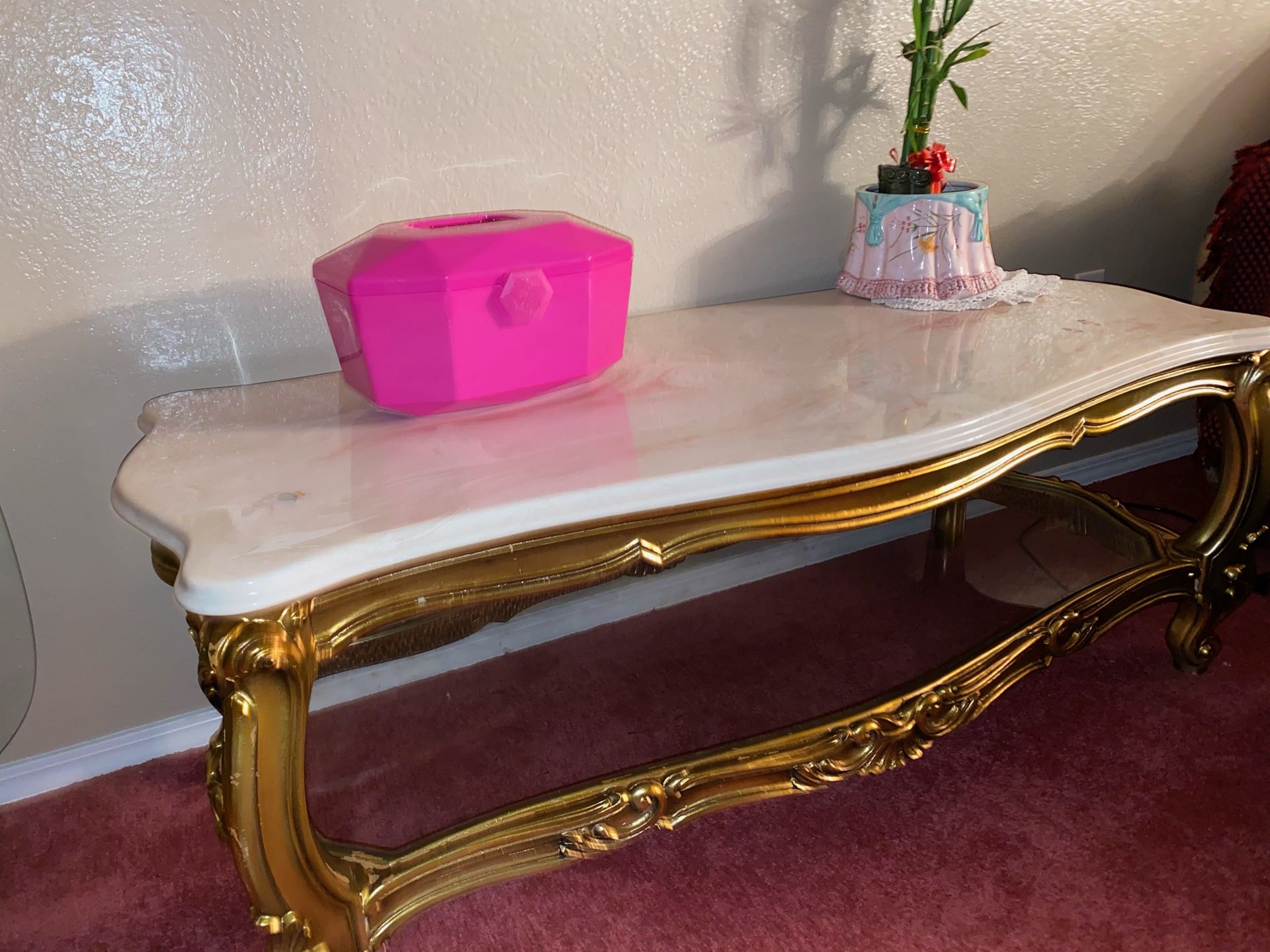 Antique style Marble Coffee Table and Side Tables