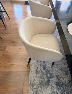 Set of Modern Cream Suede Chairs