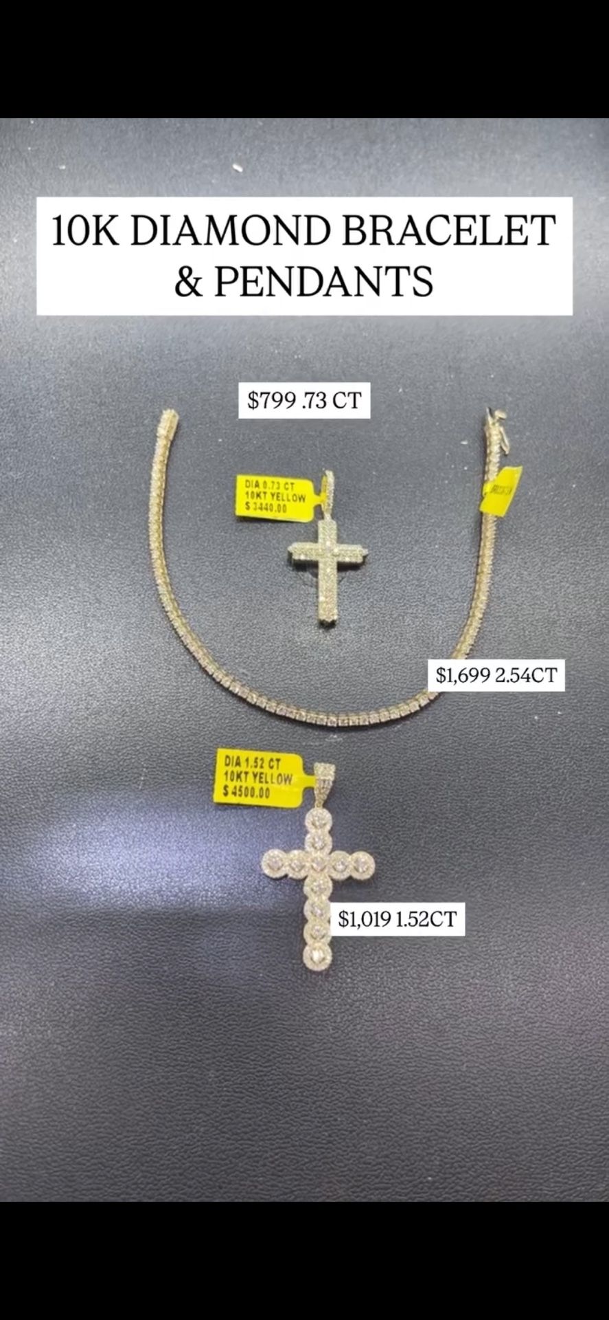 10K DIAMOND BRACELET & PENDANTS
