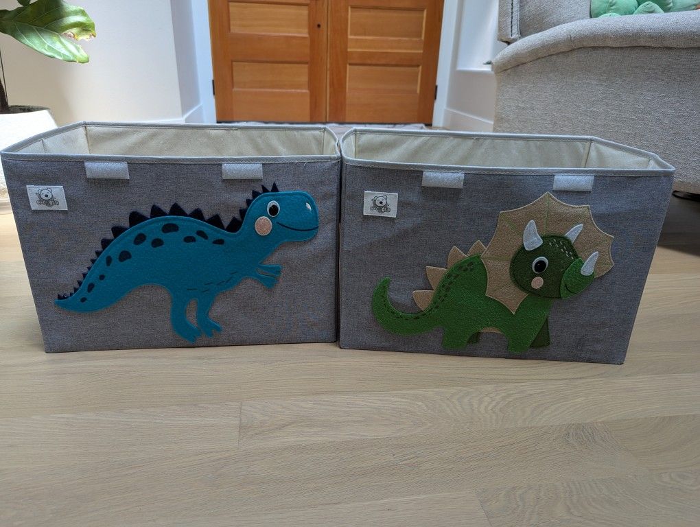 Pair Of Dinosaur Storage Bins