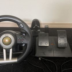 PXN-V3 PRO Gaming Racing Wheel 180° Black  Gear Stick & Pedals - OPEN BOX