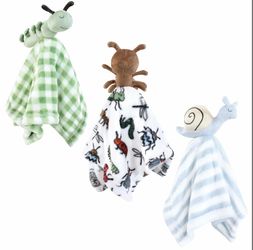 Hudson Baby Unisex Baby Animal Face Security Blanket, Bugs, Lovey