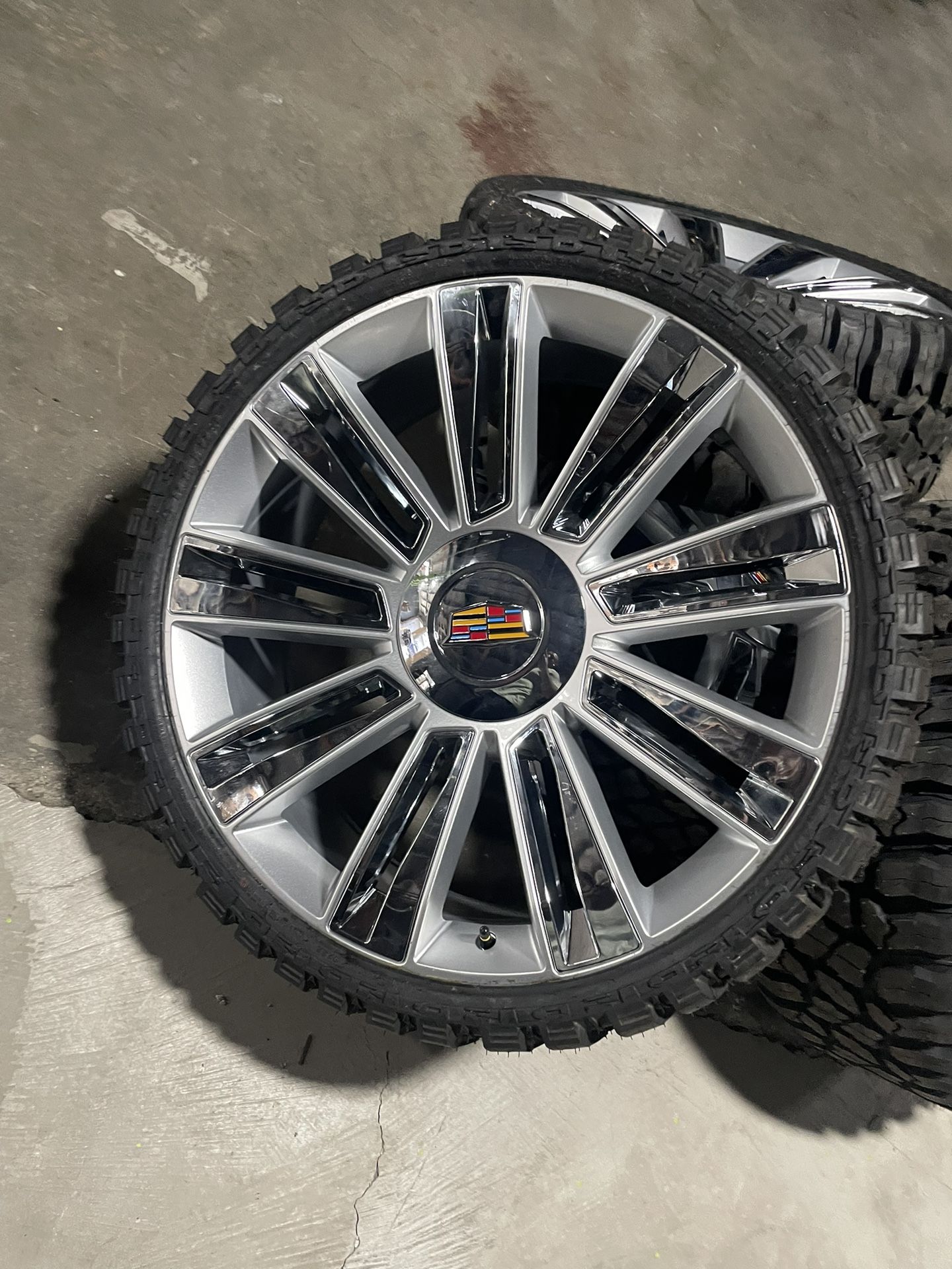 26” Cadillac Escalade Wheels Rims + 33x12.50x26 Mud Terrain Tires (4) New -We Finance