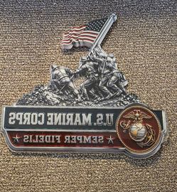 Acrylic USMC Marine Corps Semper Fi EGA emblem with adhesive approx 1/4" thick. OTHER ITEMS SOLD SEPARATE SHIPPING AVAILABLE