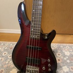 Schecter C-5 Plus 5 String Bass - See Through Cherry Burst Finish