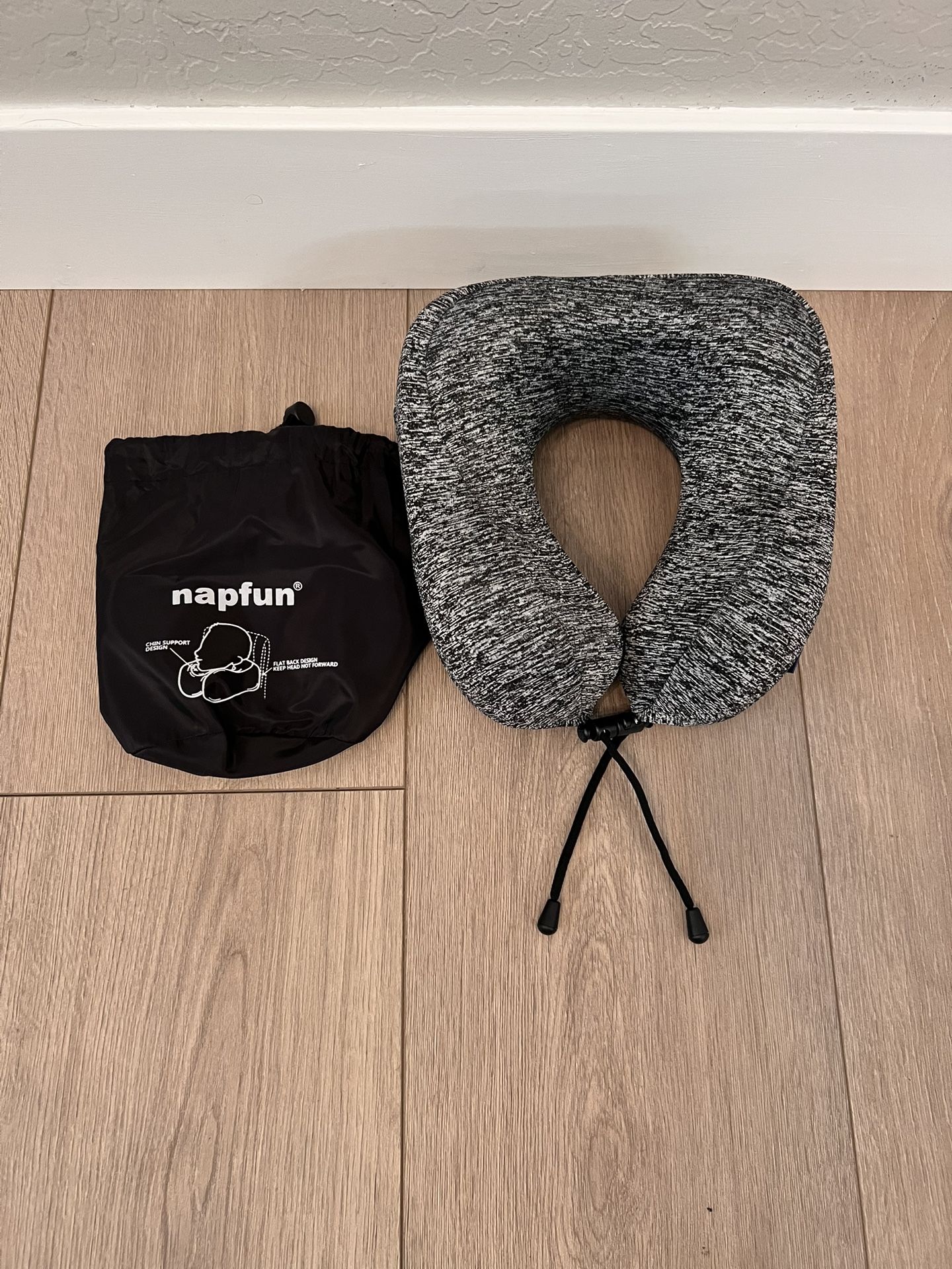 Like New NAPFUN Premium Memory Foam Neck Pillow Airplane Travel Neck Pillow