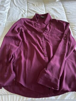 EXPRESS Burgundy, Long Sleeve Blouse