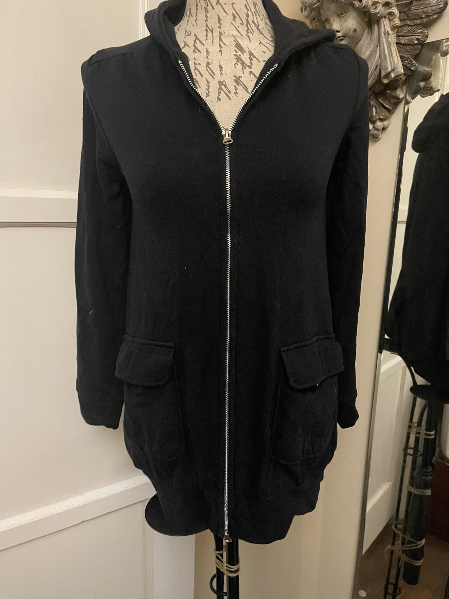 Black Zip Up Hoodie Large